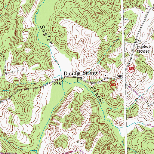 Topographic Map of Double Bridge, VA