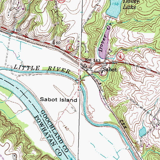 Topographic Map of Dover Creek, VA