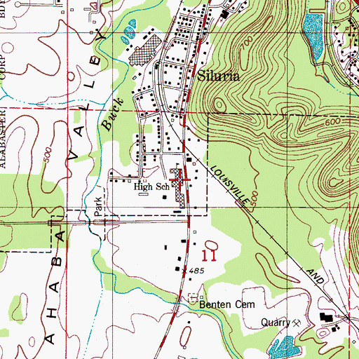 Topographic Map of Thompson High School, AL