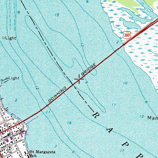 Topographic Map of Downing Bridge, VA