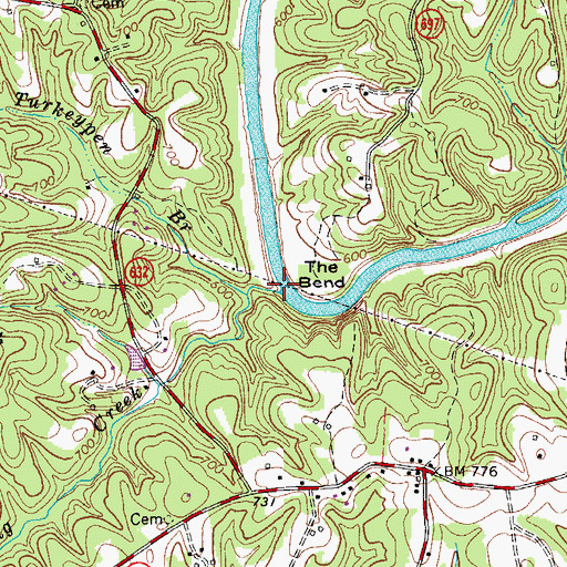 Topographic Map of Drag Creek, VA