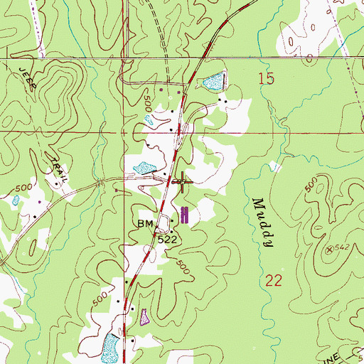 Topographic Map of Tinney Mill (historical), AL
