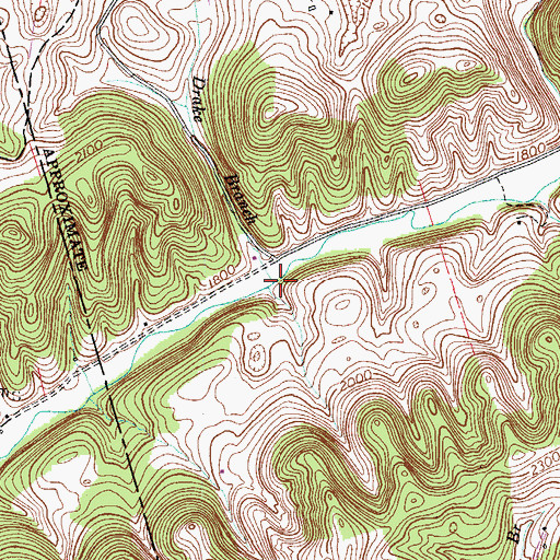 Topographic Map of Drake Branch, VA