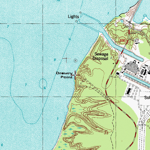 Topographic Map of Drewry Point, VA