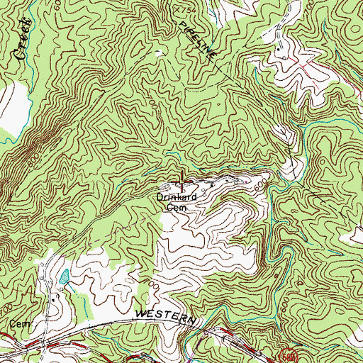 Topographic Map of Drinkard Cemetery, VA