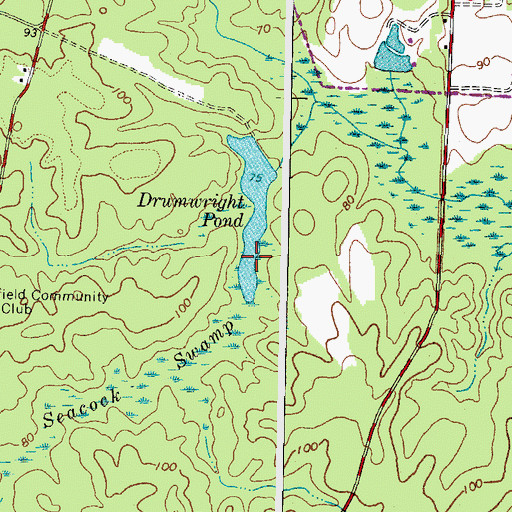 Topographic Map of Drumwright Pond, VA