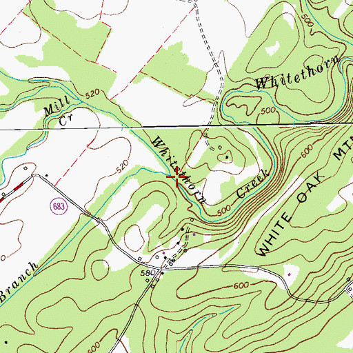 Topographic Map of Dry Branch, VA