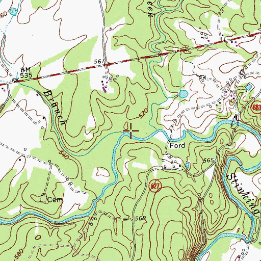 Topographic Map of Dry Branch, VA