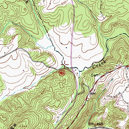 Topographic Map of Dry Branch, VA