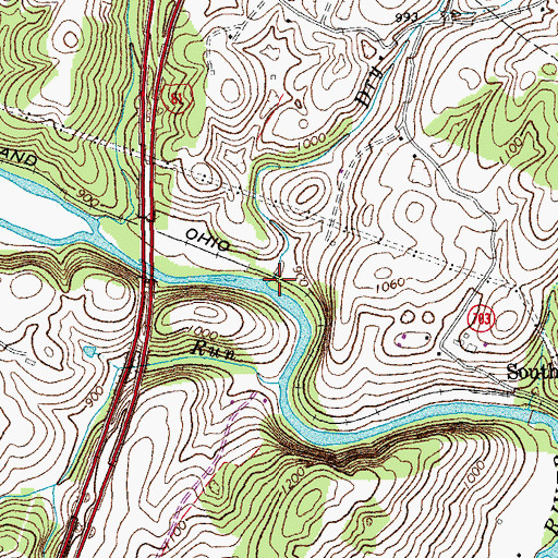 Topographic Map of Dry Branch, VA