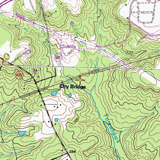 Topographic Map of Dry Bridge, VA