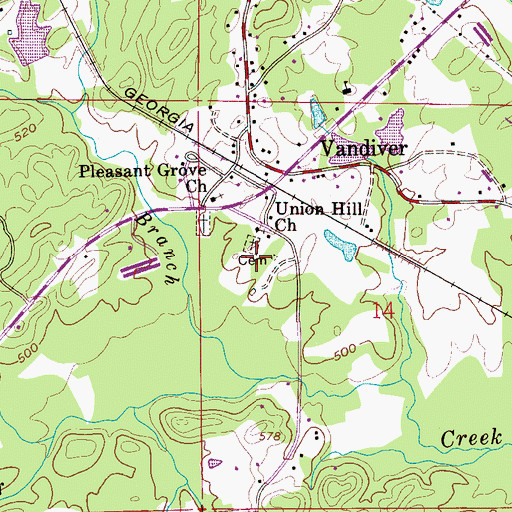 Topographic Map of Union Hill Cemetery, AL