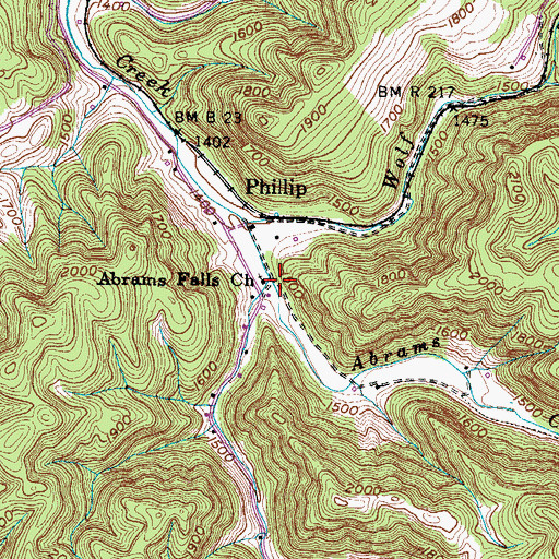 Topographic Map of Dry Fork, VA