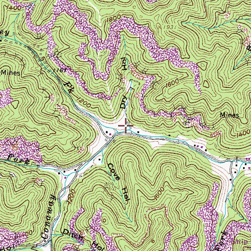 Topographic Map of Dry Hollow, VA