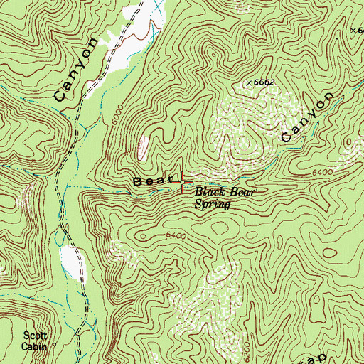 Topographic Map of Black Bear Spring, AZ