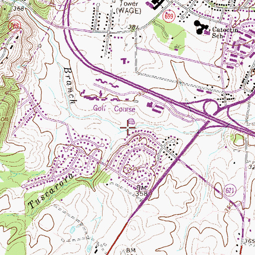 Topographic Map of Dry Mill Branch, VA