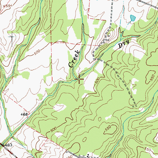 Topographic Map of Dry Mountain Creek, VA