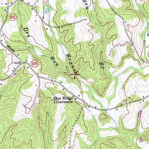 Topographic Map of Dry Run, VA