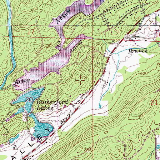 Topographic Map of Valdawood, AL