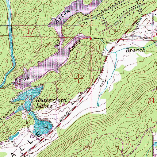 Topographic Map of Valdawood, AL