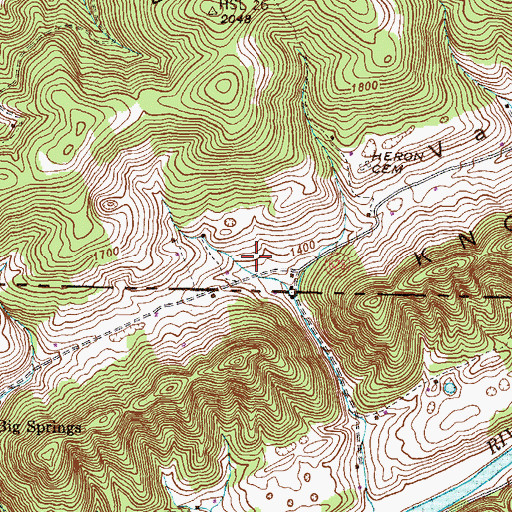 Topographic Map of Dry Valley, TN