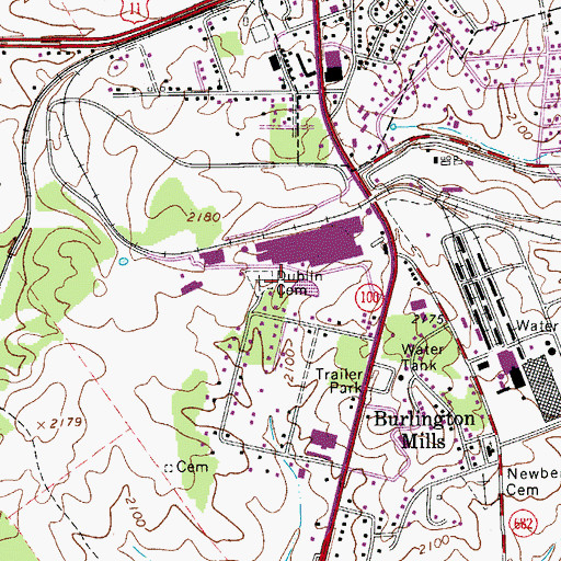Topographic Map of Dublin Cemetery, VA