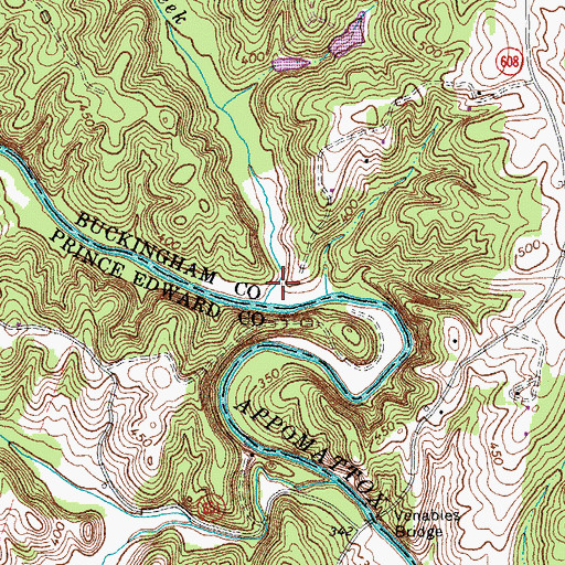 Topographic Map of Ducker Creek, VA