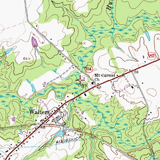 Topographic Map of Ducks Swamp, VA