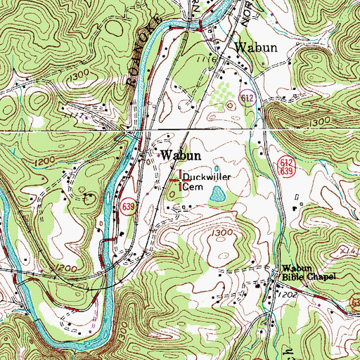 Topographic Map of Duckwiller Cemetery, VA