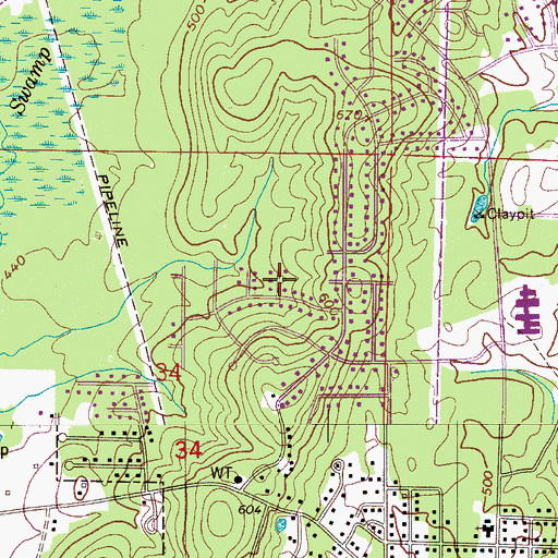 Topographic Map of Valley Forge, AL
