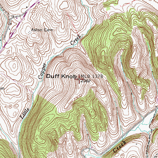 Topographic Map of Duff Knob, VA