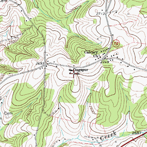 Topographic Map of Dugspur Elementary School, VA