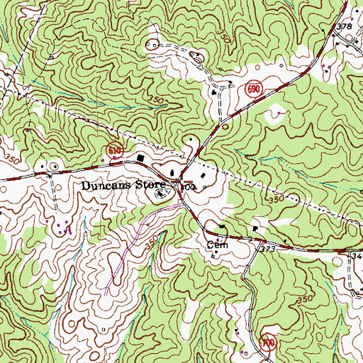 Topographic Map of Duncans Store, VA