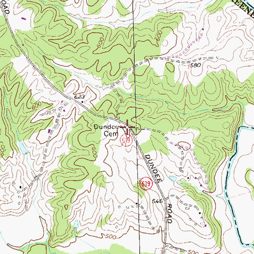 Topographic Map of Dundee Cemetery, VA