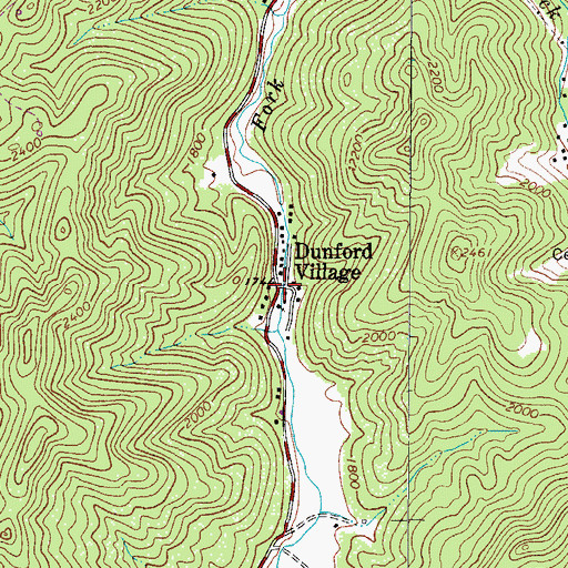 Topographic Map of Dunford Village, VA