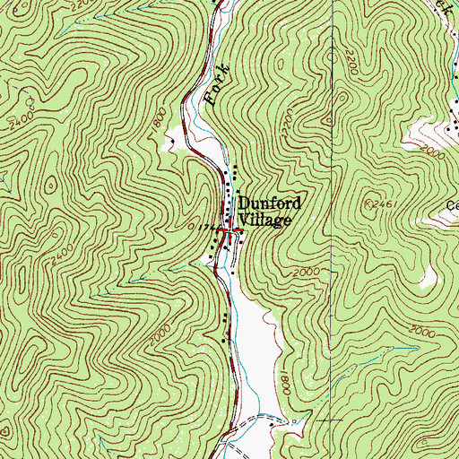 Topographic Map of Dunford Village, VA