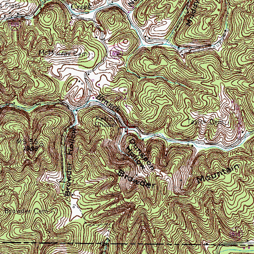 Topographic Map of Dungeon Hollow, VA