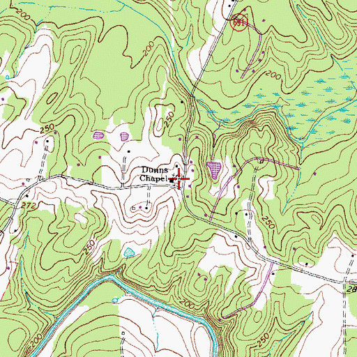 Topographic Map of Dunns Chapel, VA