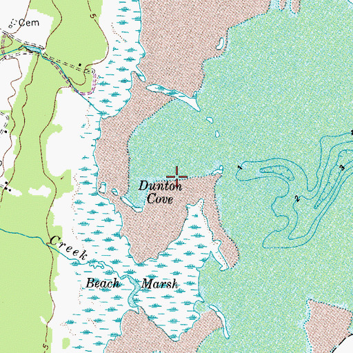 Topographic Map of Dunton Cove, VA