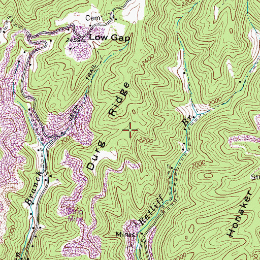 Topographic Map of Durg Ridge, VA
