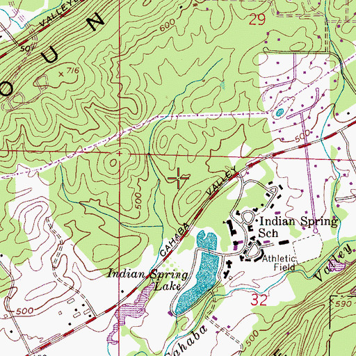 Topographic Map of Valley Station, AL