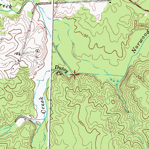 Topographic Map of Dutoy Creek, VA