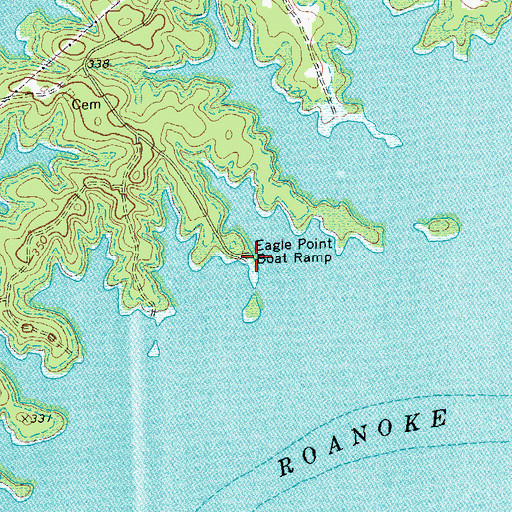 Topographic Map of Eagle Point Boat Ramp, VA