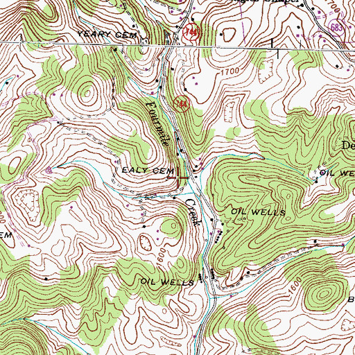 Topographic Map of Ealy Cemetery, VA