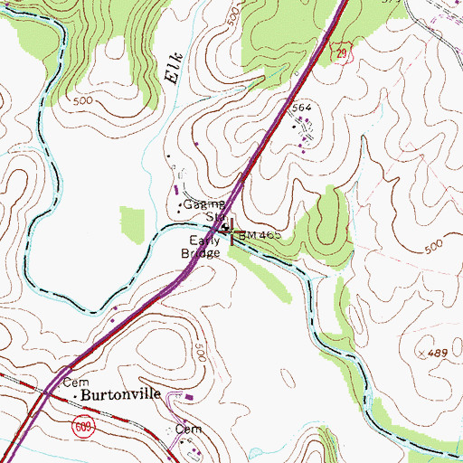 Topographic Map of Early Bridge, VA