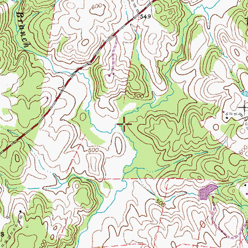 Topographic Map of East Branch Thumb Run, VA
