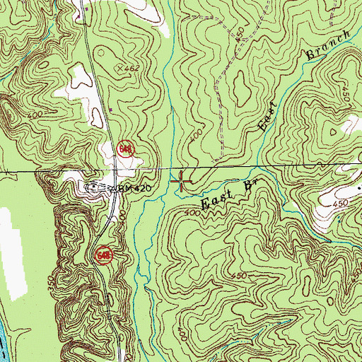 Topographic Map of East Branch Wallace Branch, VA