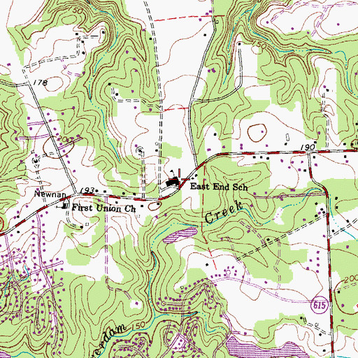 Topographic Map of Battlefield Park Elementary School Annex, VA