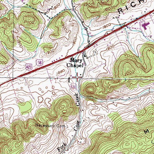 Topographic Map of East Fork Cove Creek, VA