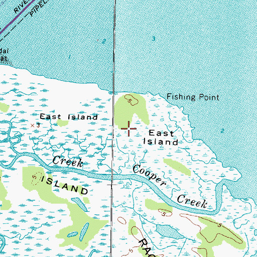 Topographic Map of East Island, VA